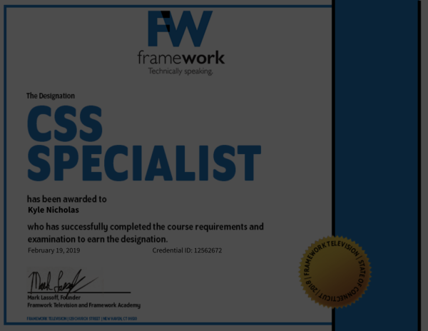 CSS Specialist Designation